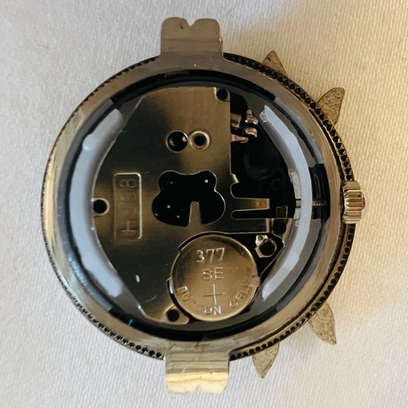 Silver Filagree Wrist Watch Bracelet w/Aquamarine Swarovski Crystals - Picture 7 of 7